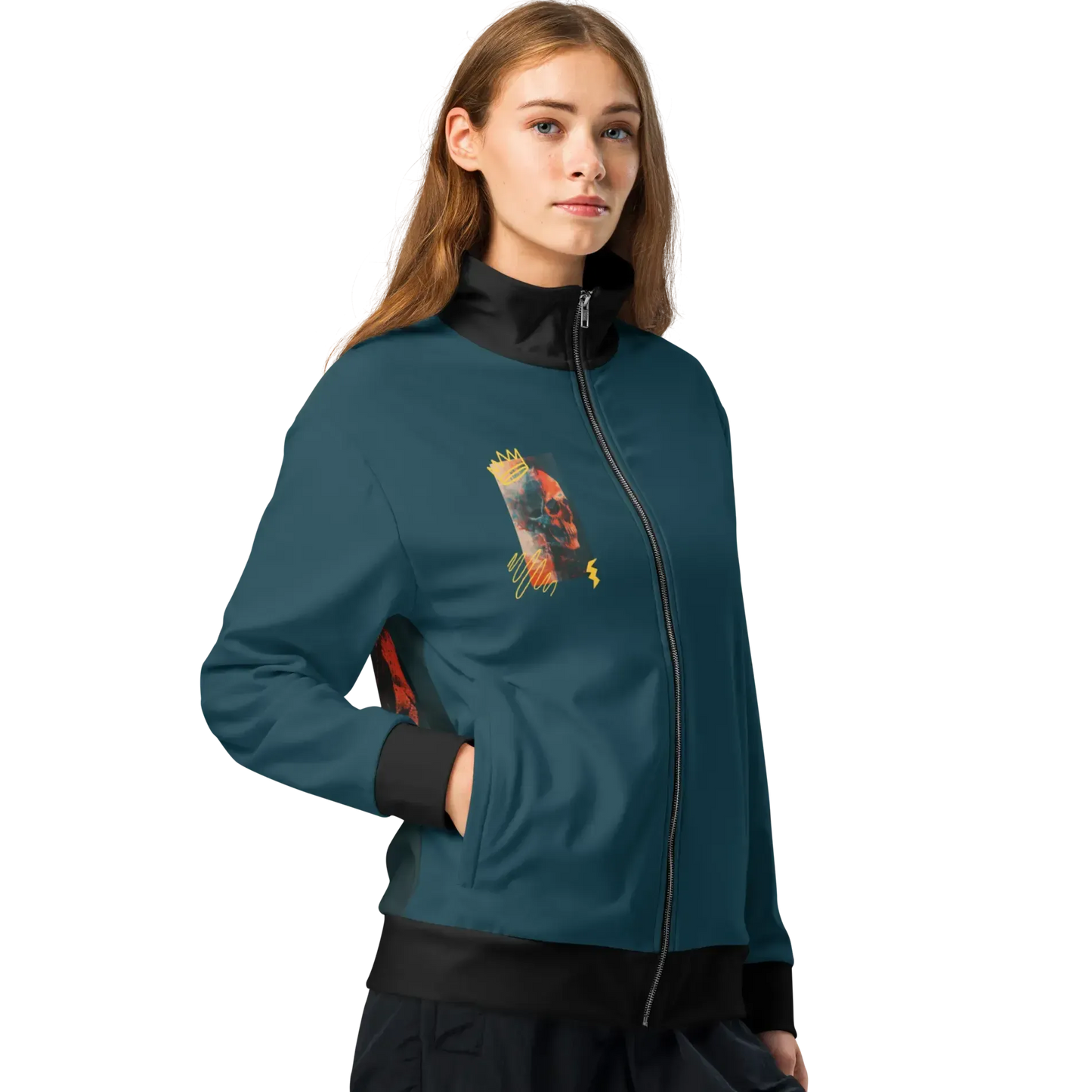 Print 'Skull Burn' Track Jacket MILTTI