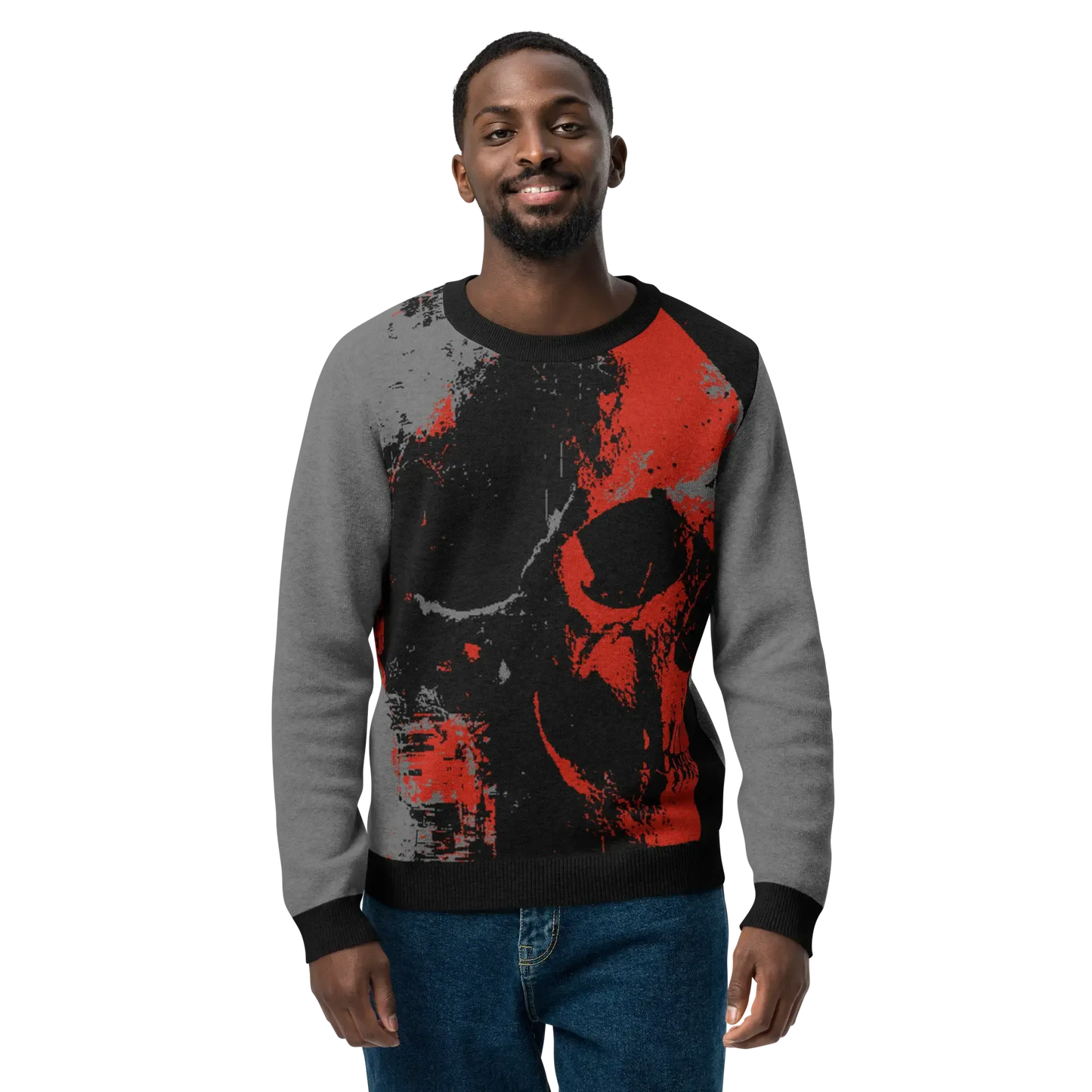 Print 'Skull Burn' Knitted Crew Neck Sweater MILTTI