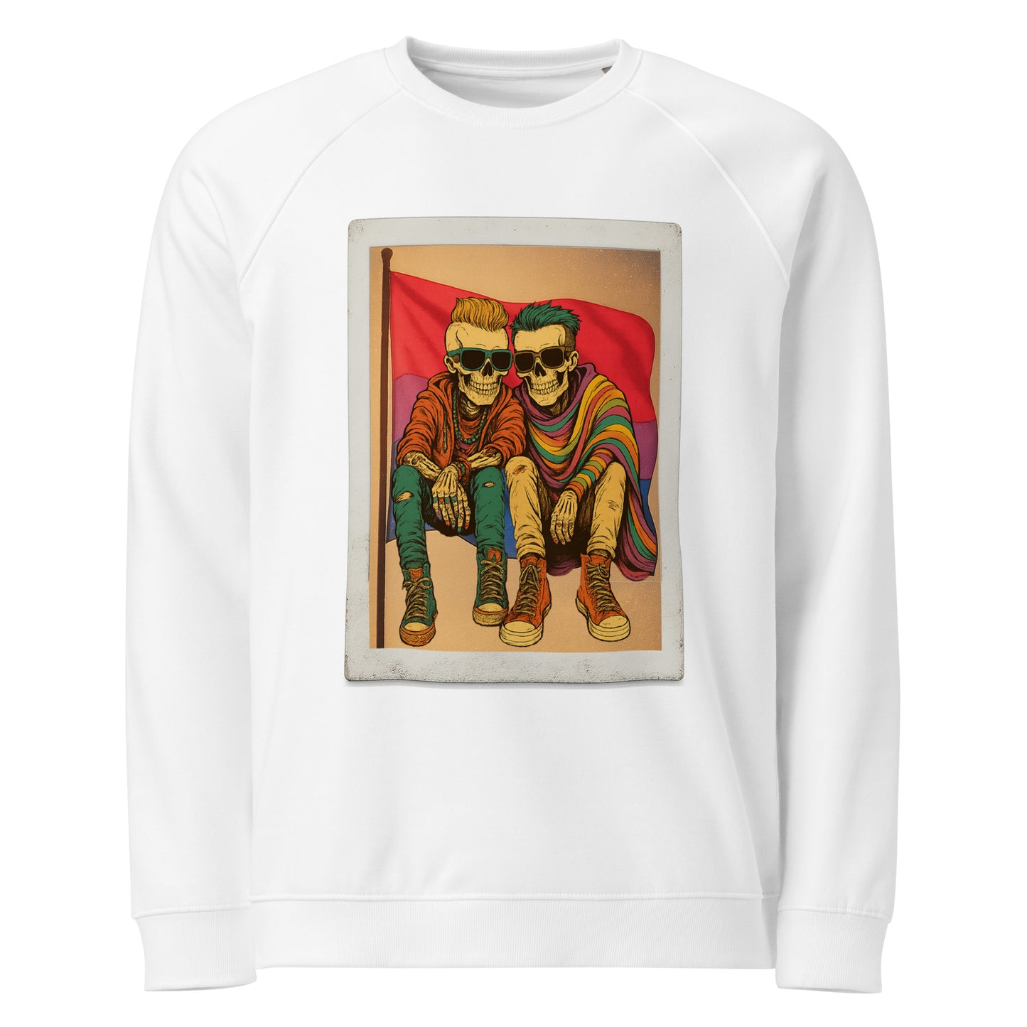 Print 'Bi to the Bone' Organic Sweatshirt White MILTTI