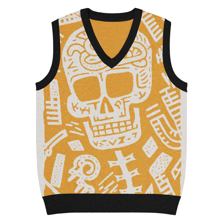 Print 'Chalk About' Knit V-neck Vest S MILTTI