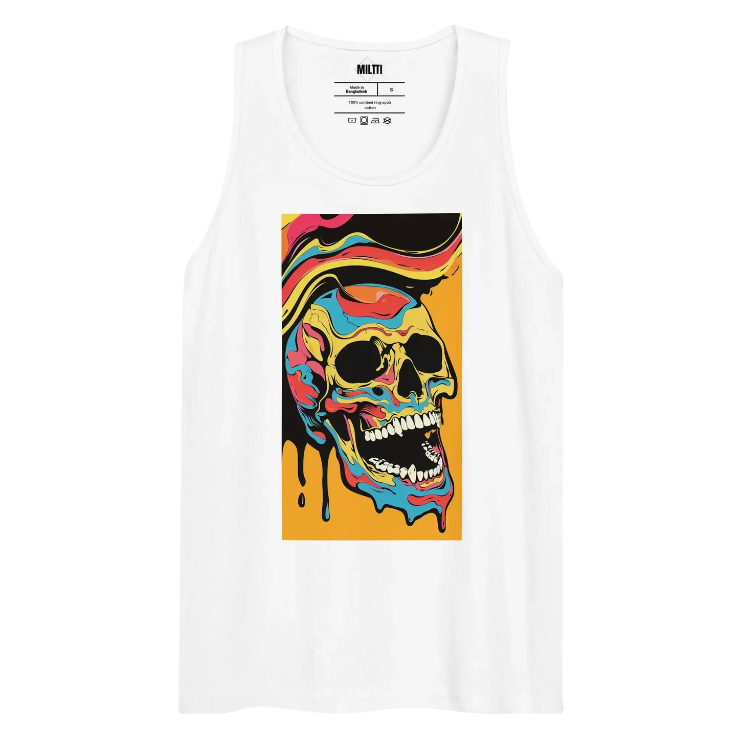 Print 'Colorful Chaos' Premium Tank Top White MILTTI