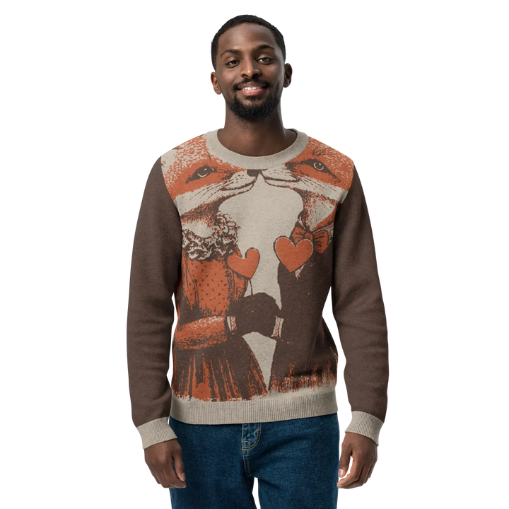 Print 'Fox Couple' Knitted Sweater MILTTI