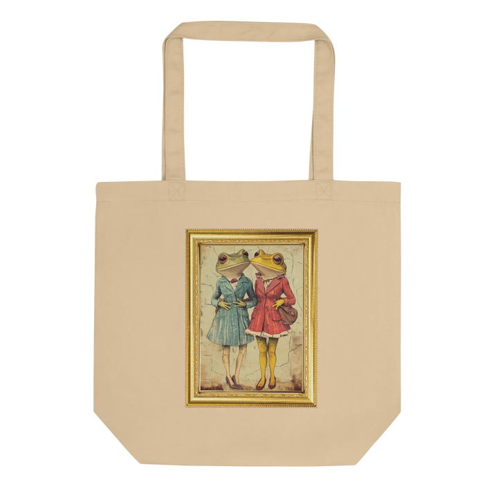 Print 'Frog Couple' Tote Bag Oyster MILTTI