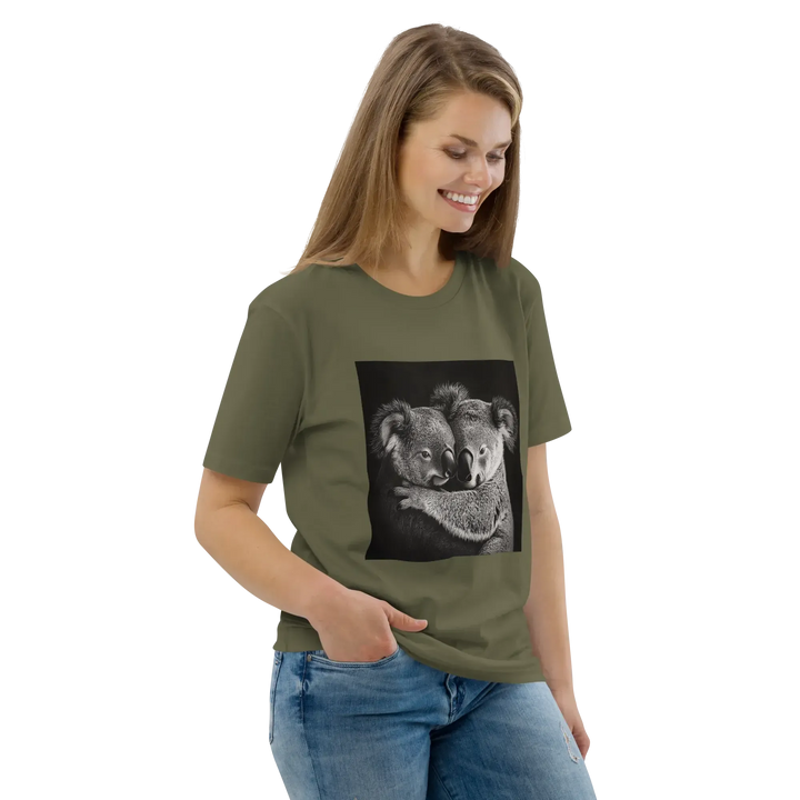 Print 'Koala Couple B&W' Organic Cotton T-shirt MILTTI