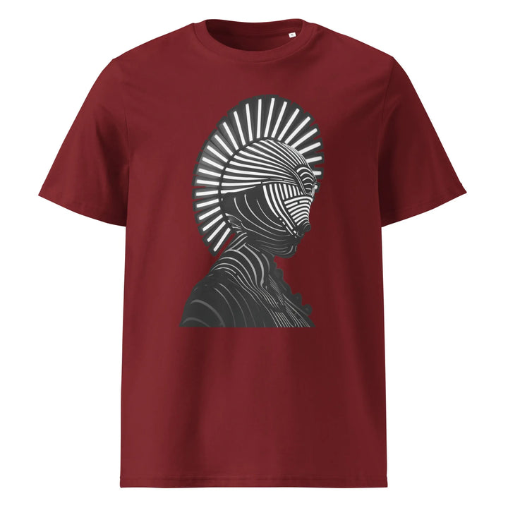 Print 'Luminous Warrior' Organic T-shirt Burgundy MILTTI