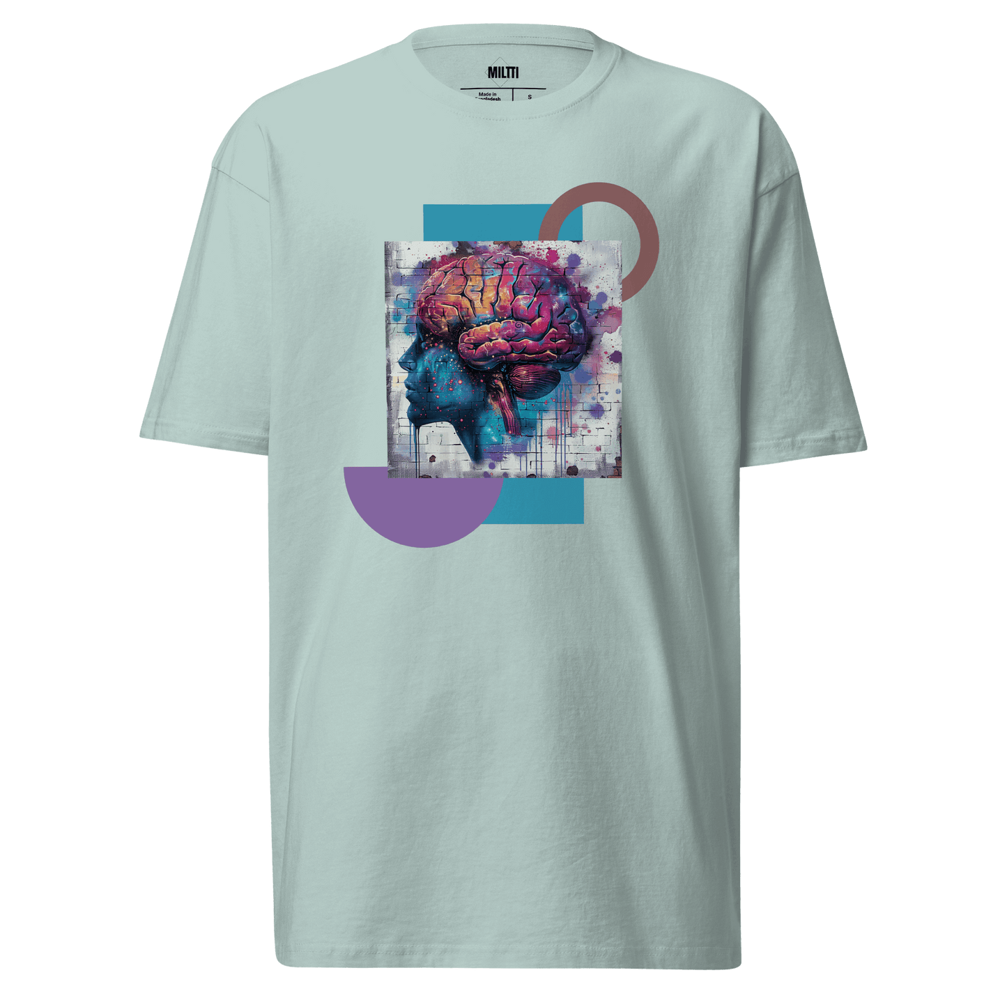 Print 'Neon Mind' Premium Heavyweight Tee Agave MILTTI