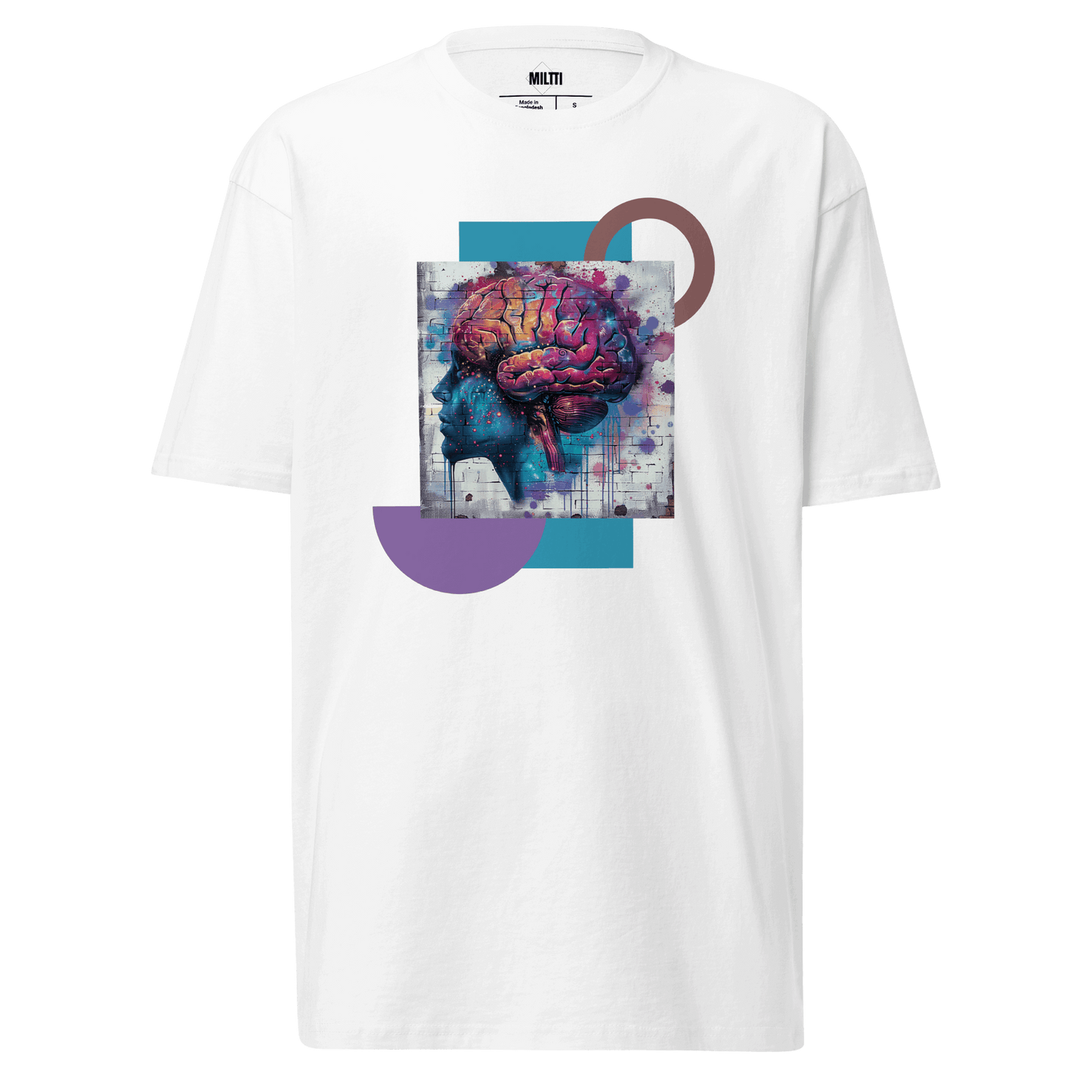 Print 'Neon Mind' Premium Heavyweight Tee White MILTTI