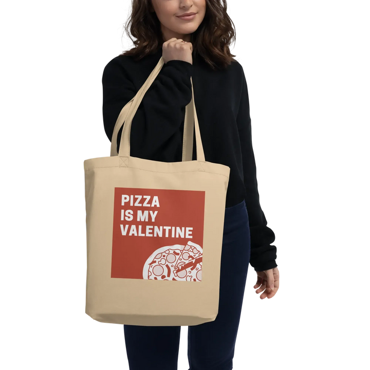 Print 'Pizza is my Valentine' Eco Tote Bag MILTTI