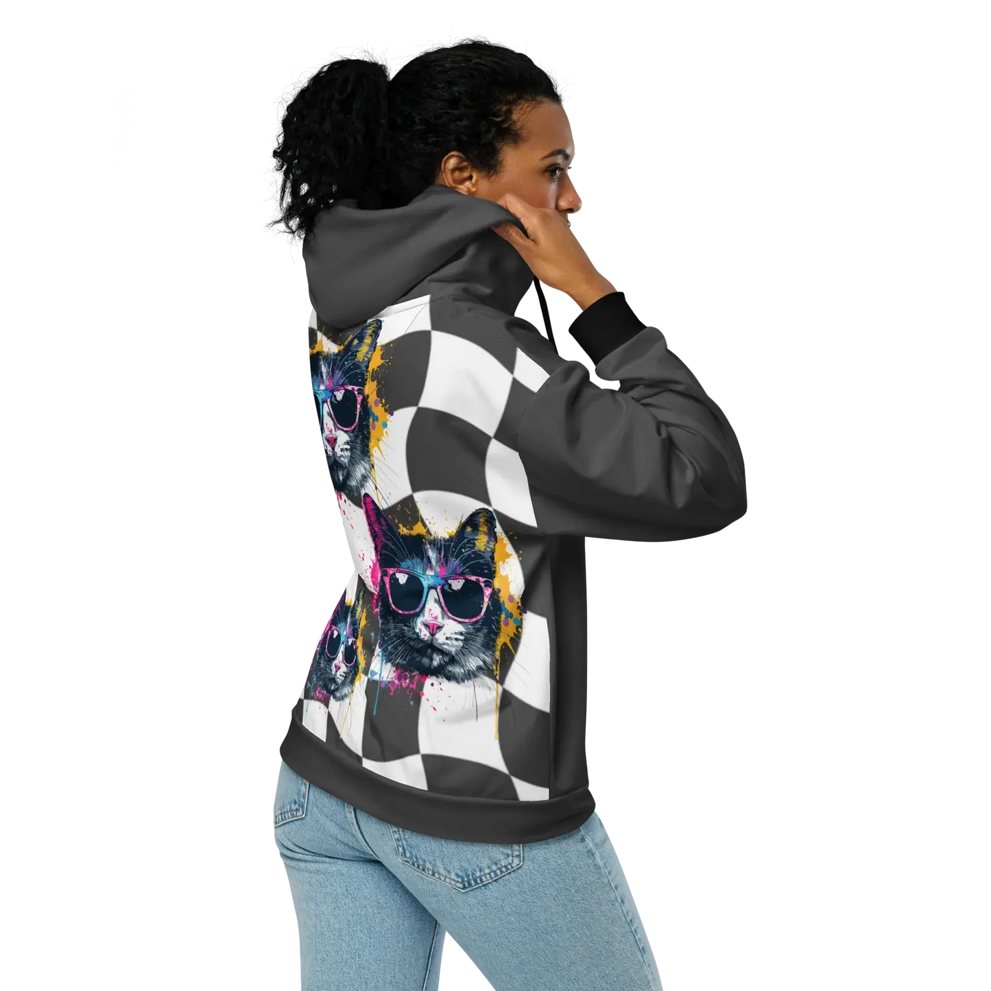 Print 'Pop Cat' Zip Hoodie MILTTI