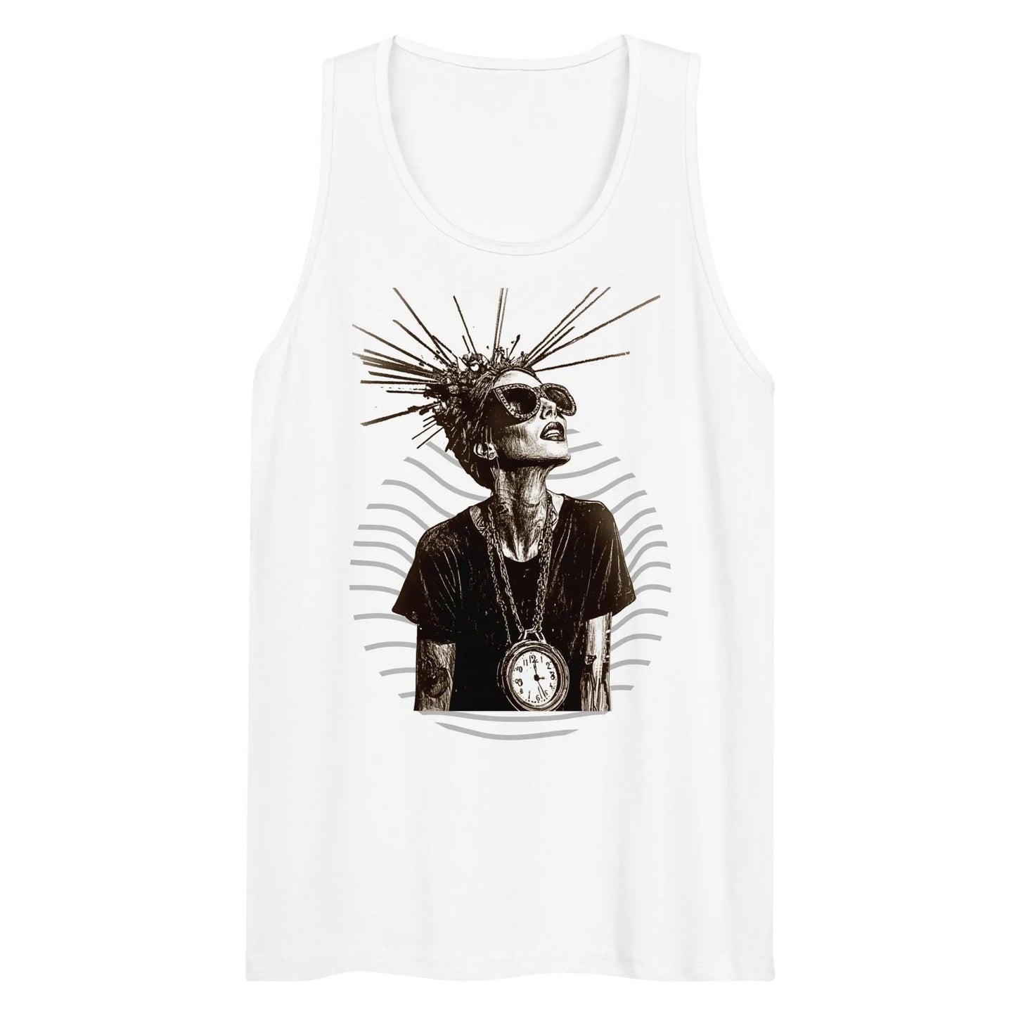 Print 'Timeless Rebel' Premium Tank Top White MILTTI