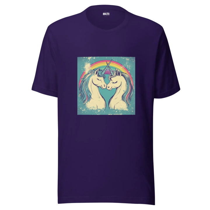 Print 'Unicorn Couple' T-shirt Team Purple MILTTI