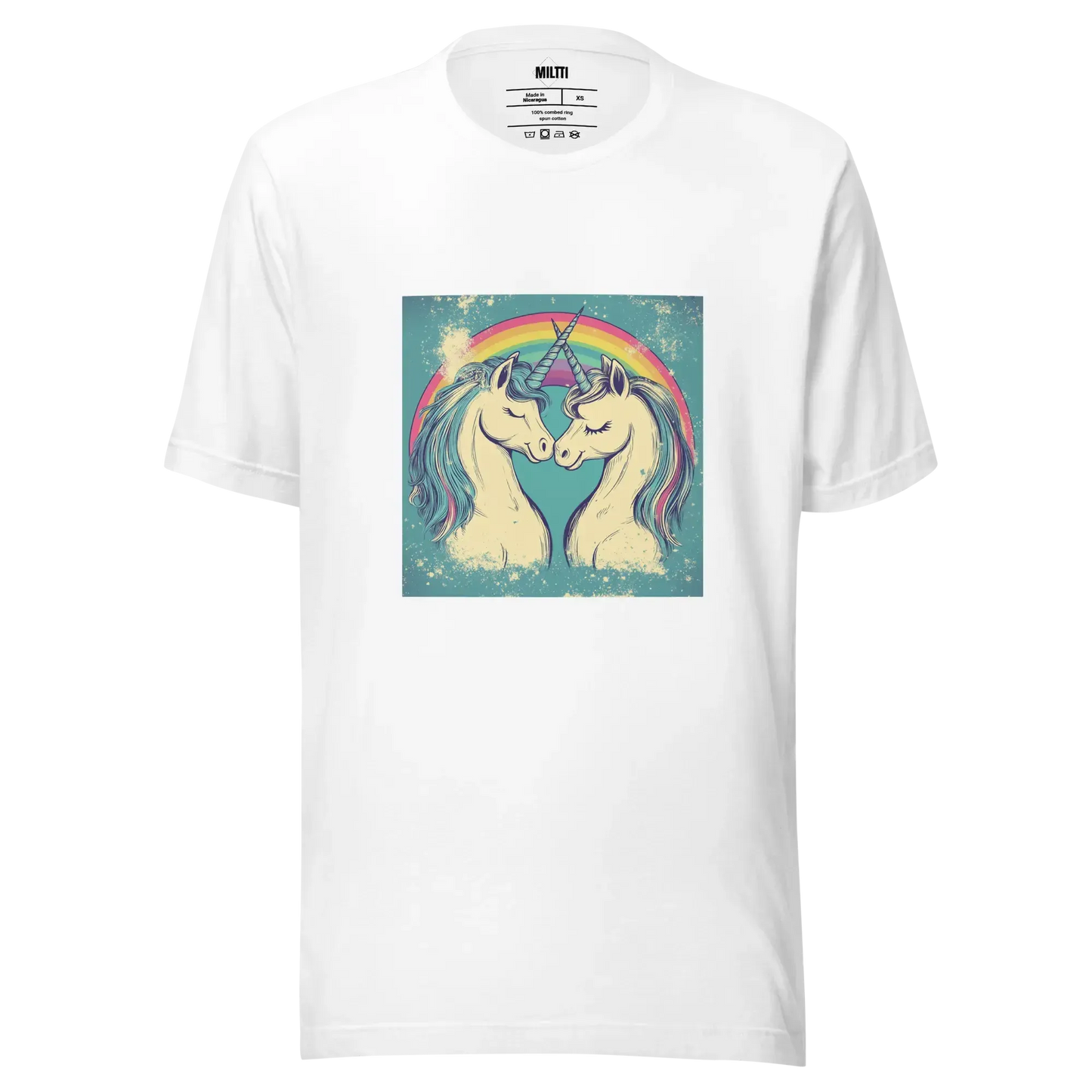 Print 'Unicorn Couple' T-shirt White MILTTI