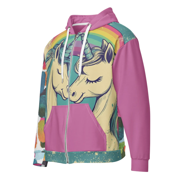 Print 'Unicorn Couple' Zip Hoodie 3XL MILTTI