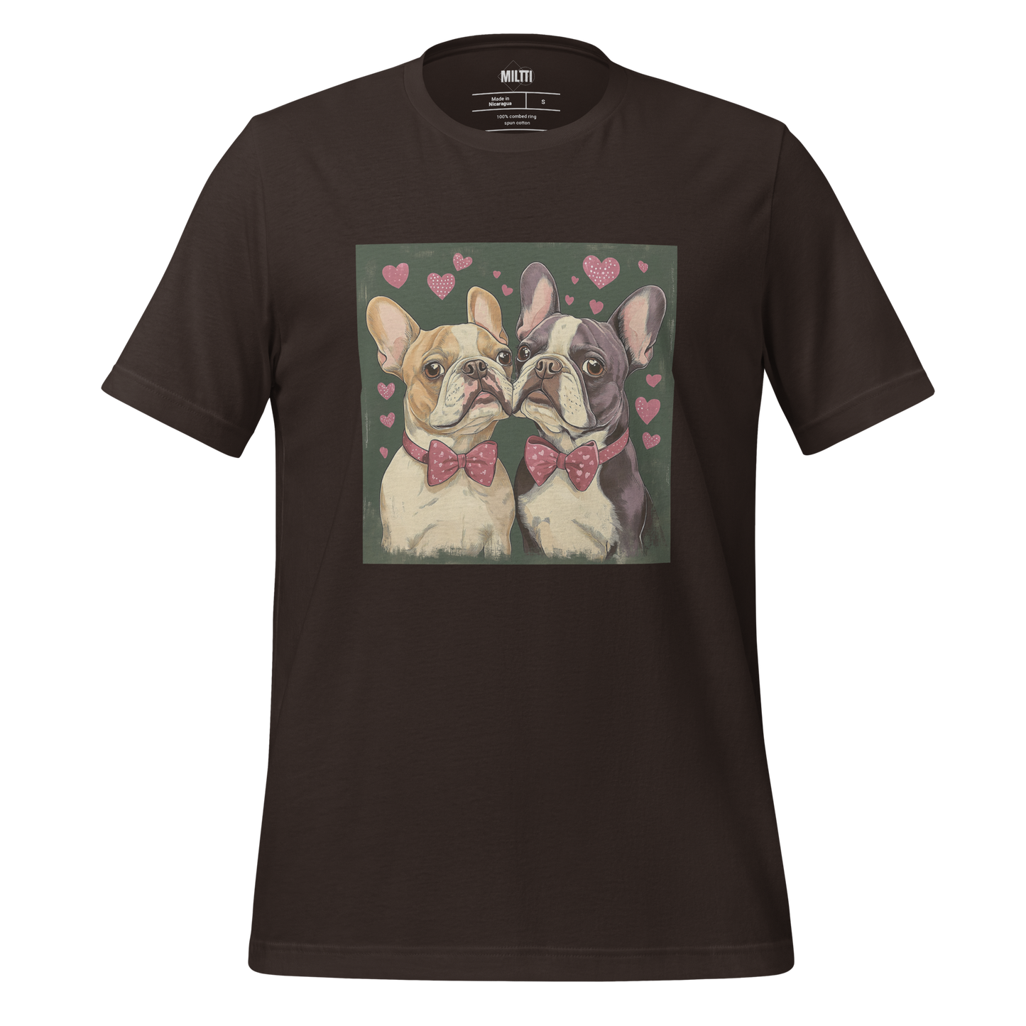 Print 'Bulldog Couple' T-shirt Brown MILTTI