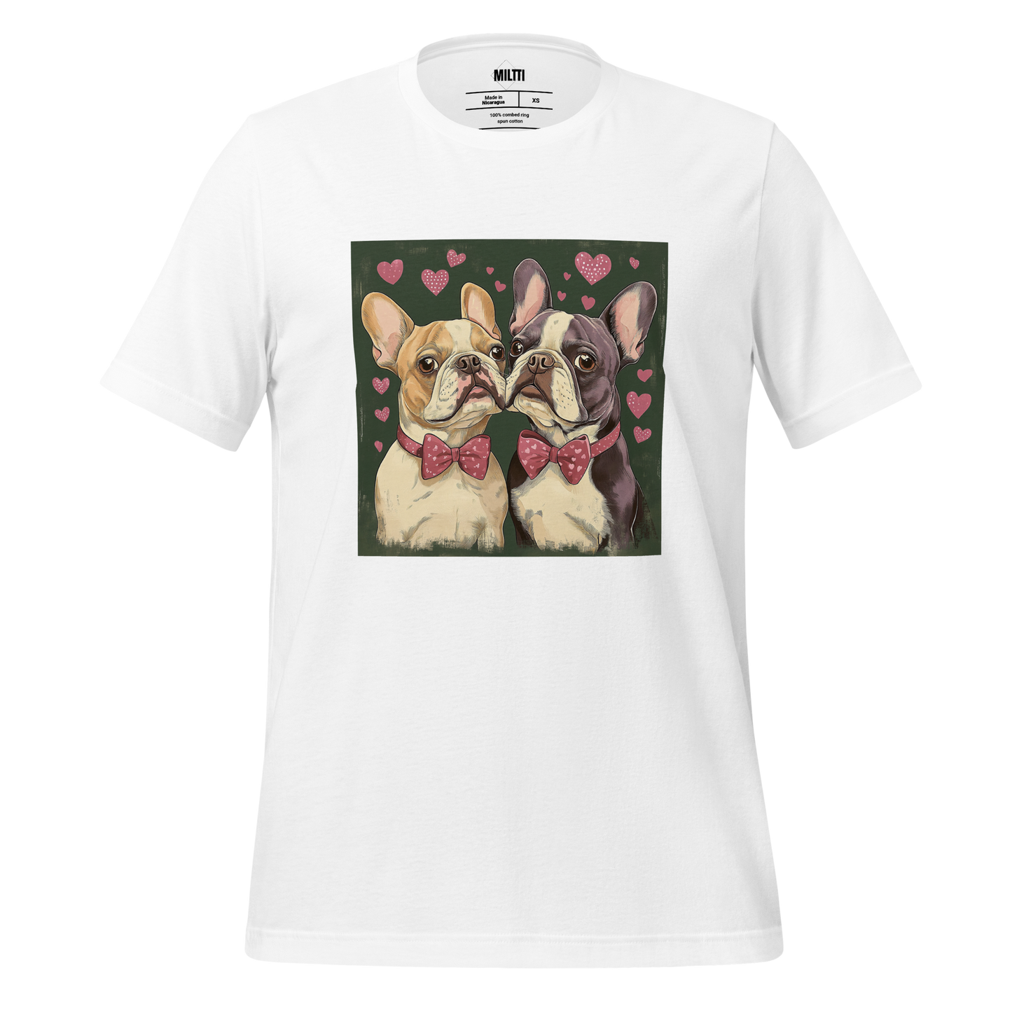 Print 'Bulldog Couple' T-shirt White MILTTI