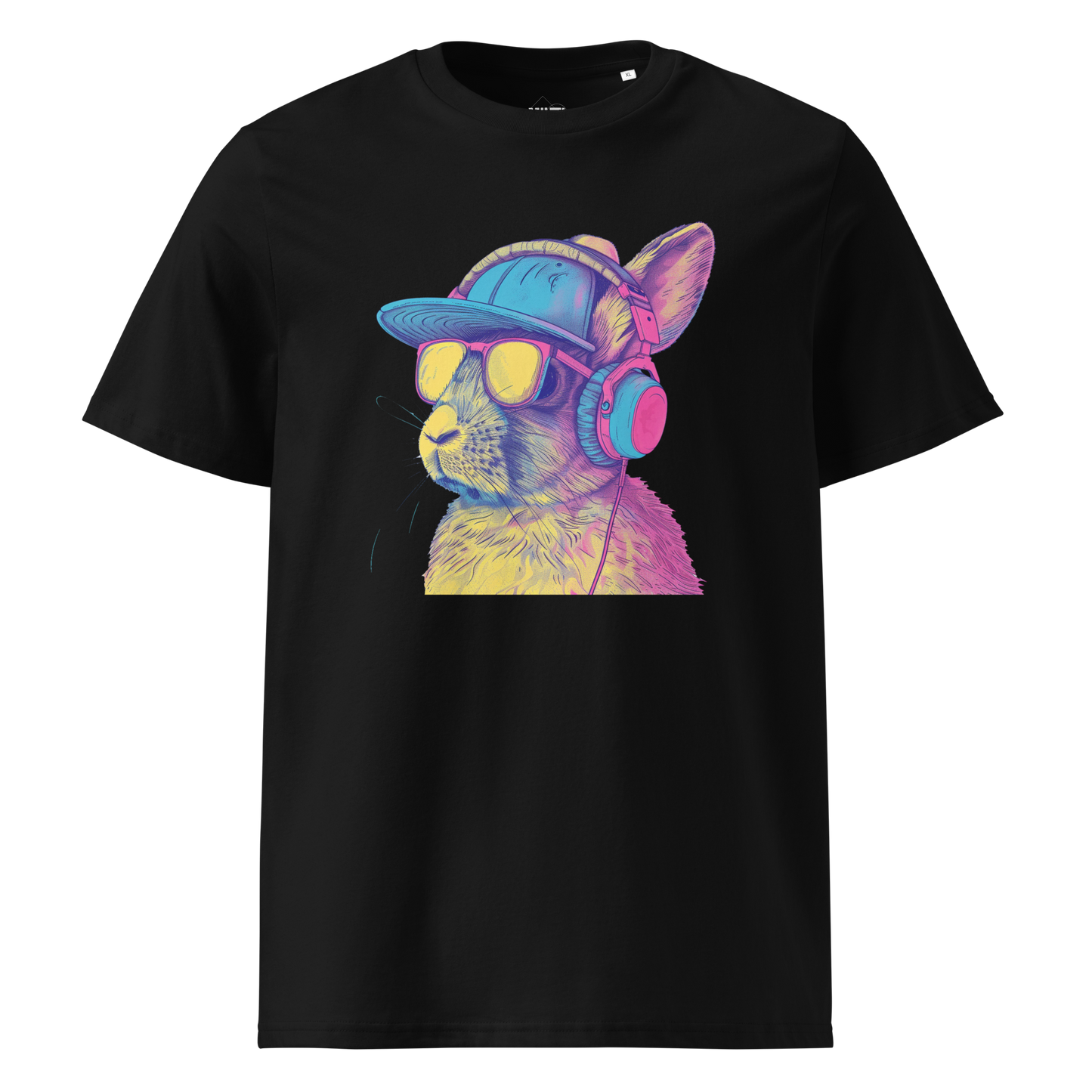 Print 'Bunny Jam' Organic Cotton T-shirt Black MILTTI