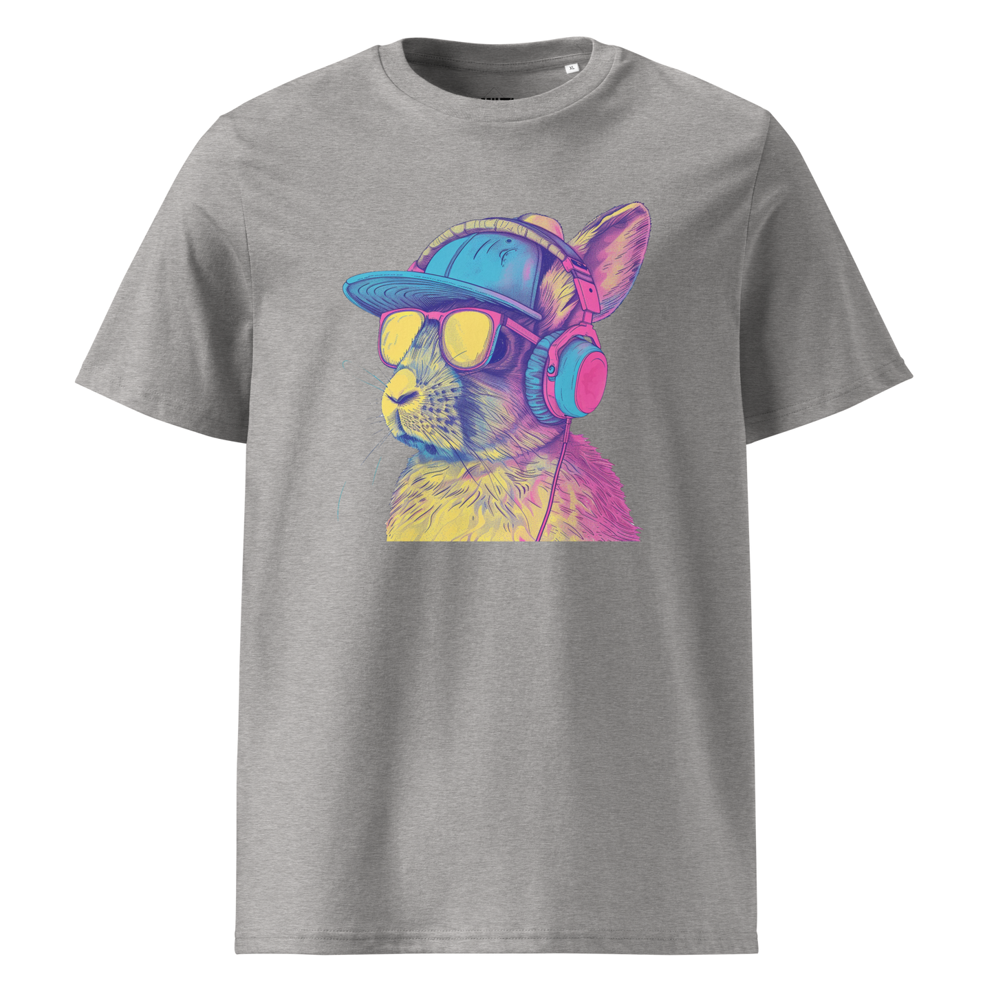 Print 'Bunny Jam' Organic Cotton T-shirt Heather Grey MILTTI