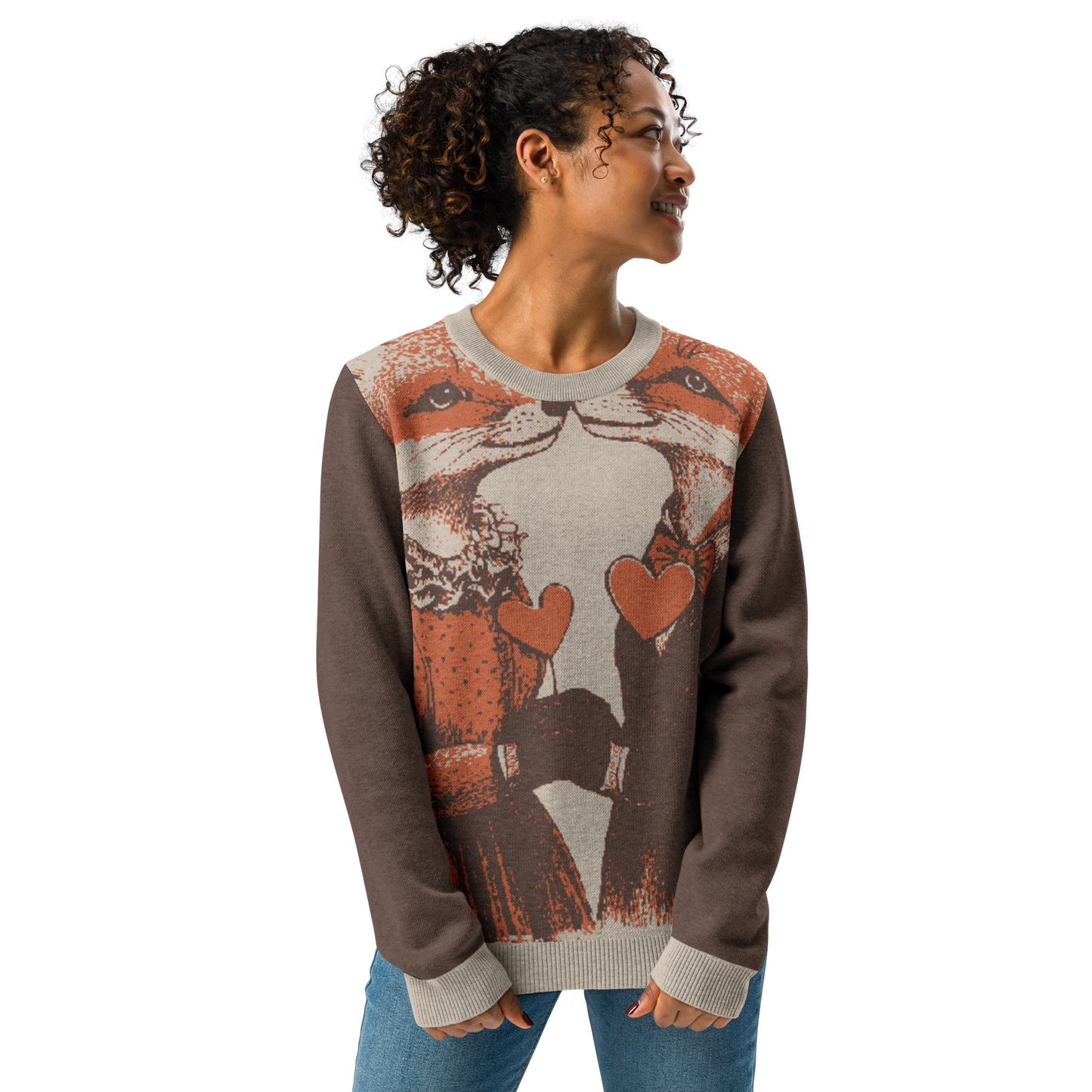 Print 'Fox Couple' Knitted Sweater MILTTI