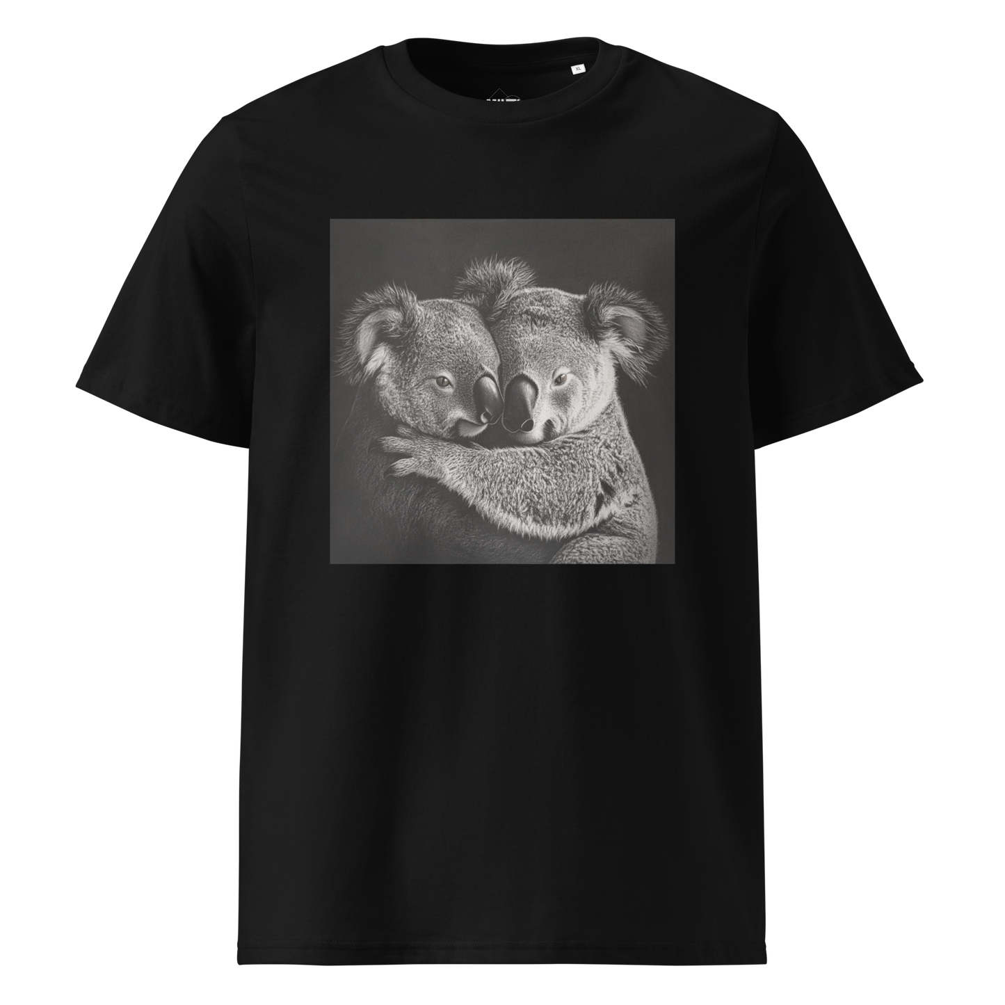 Print 'Koala Couple B&W' Organic Cotton T-shirt Black MILTTI