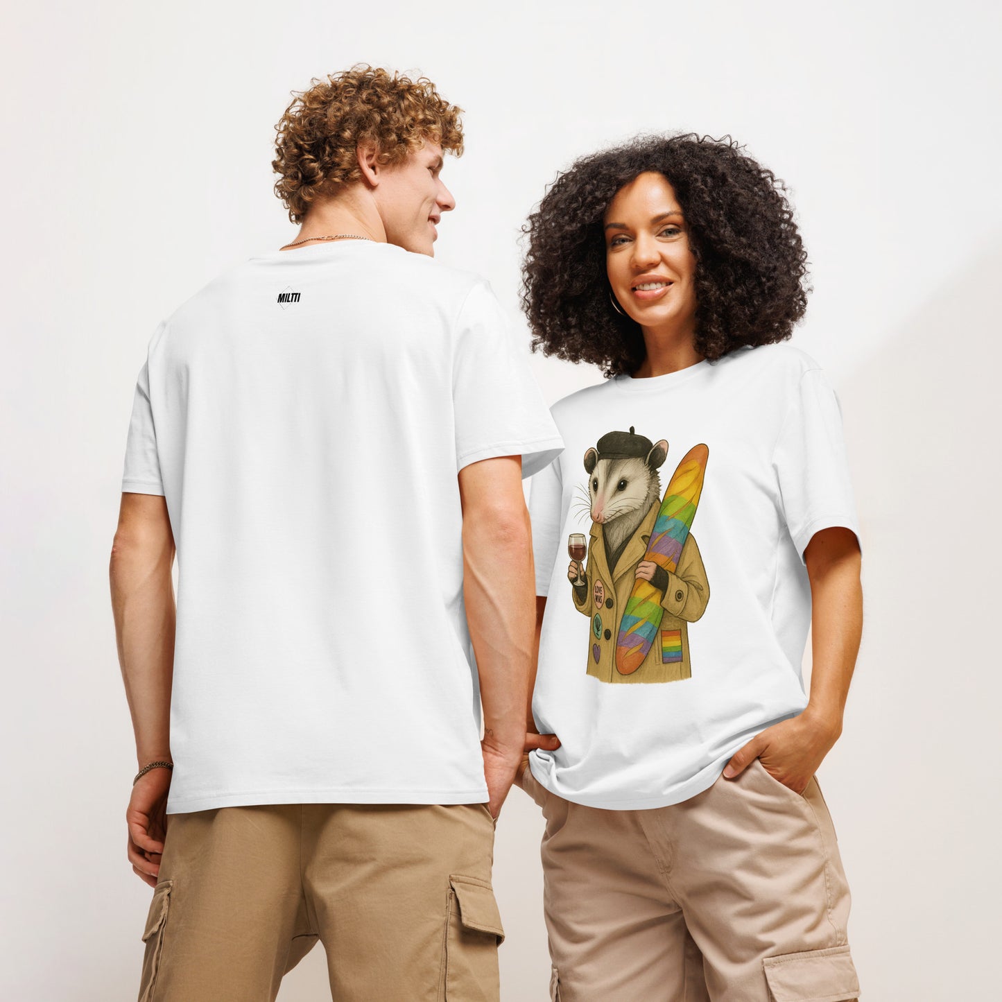 Print 'Parisian Raccoon' Organic T-shirt MILTTI