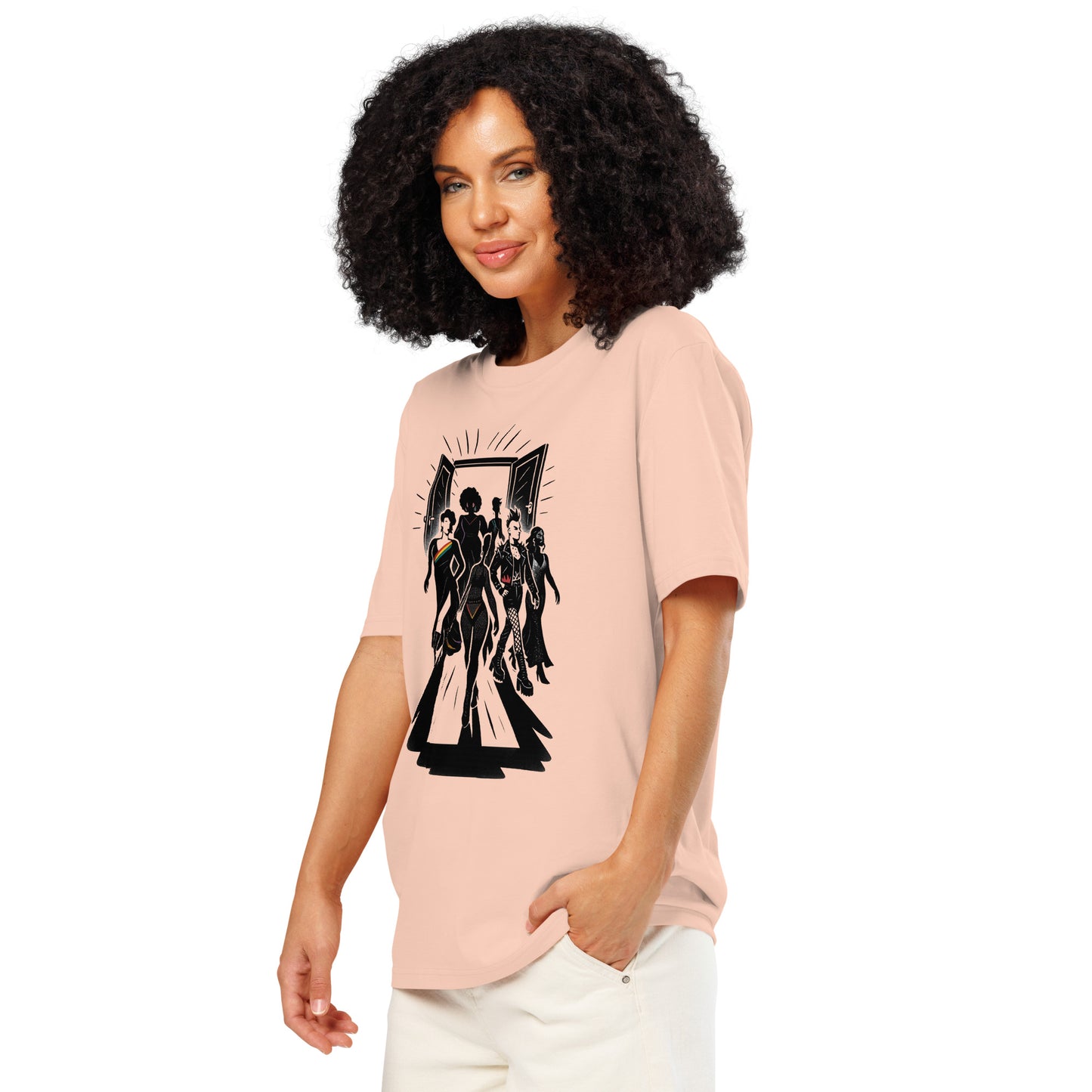 'Queer Runway' Organic Ribbed Neck T-shirt