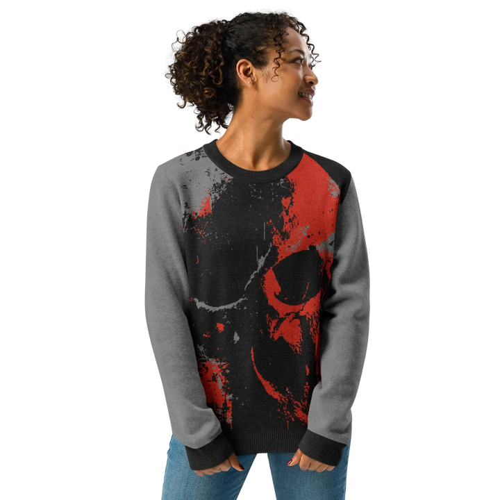 Print 'Skull Burn' Knitted Crew Neck Sweater MILTTI