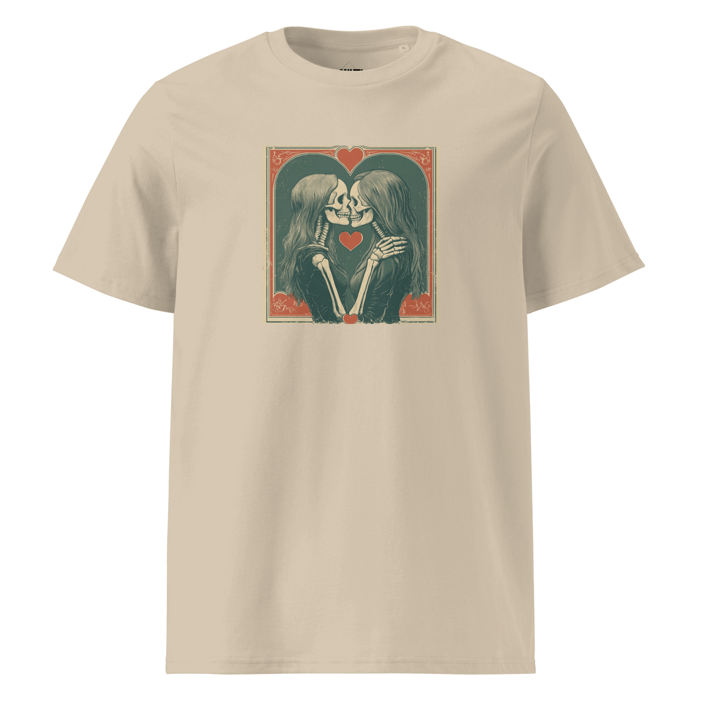 Print 'Skullmates' Organic Cotton T-shirt Desert Dust MILTTI