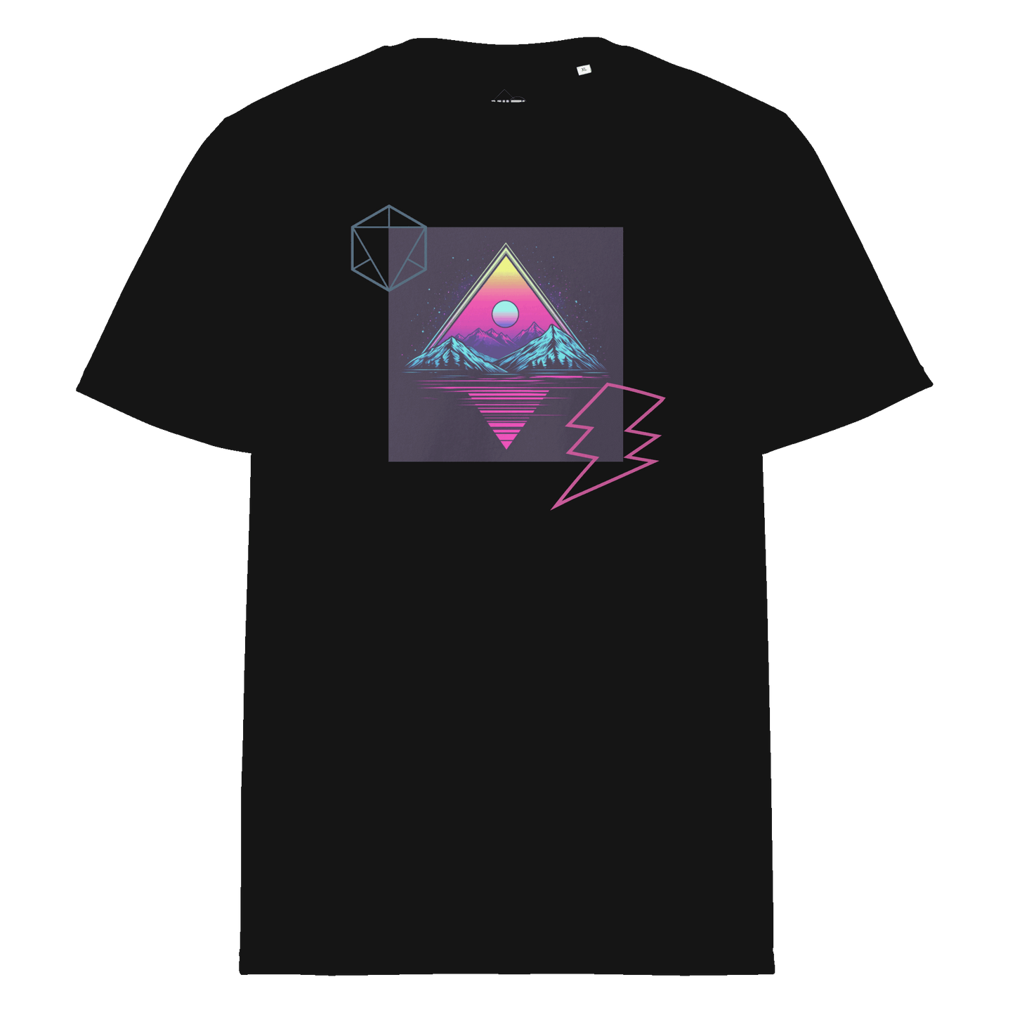 Print 'Pop Triangle' Organic Cotton T-shirt Black MILTTI