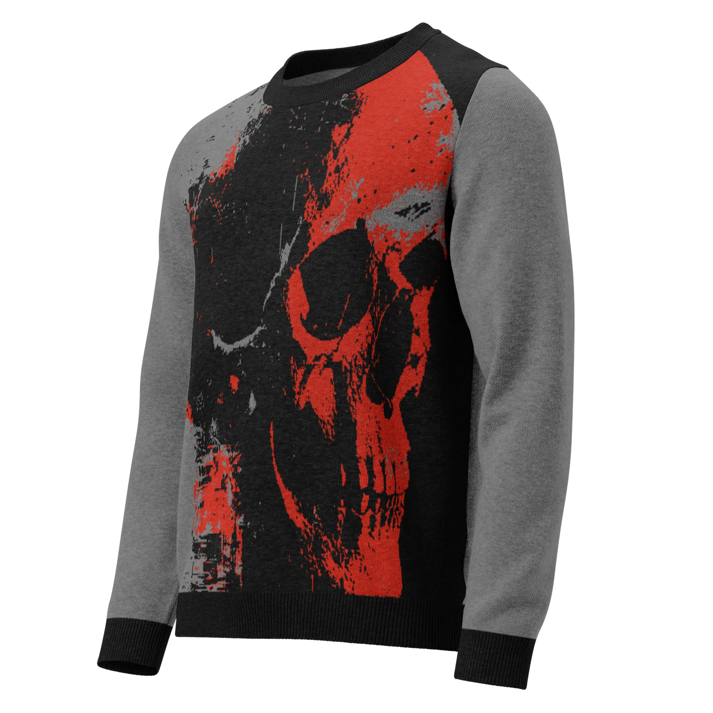Print 'Skull Burn' Knitted Crew Neck Sweater MILTTI