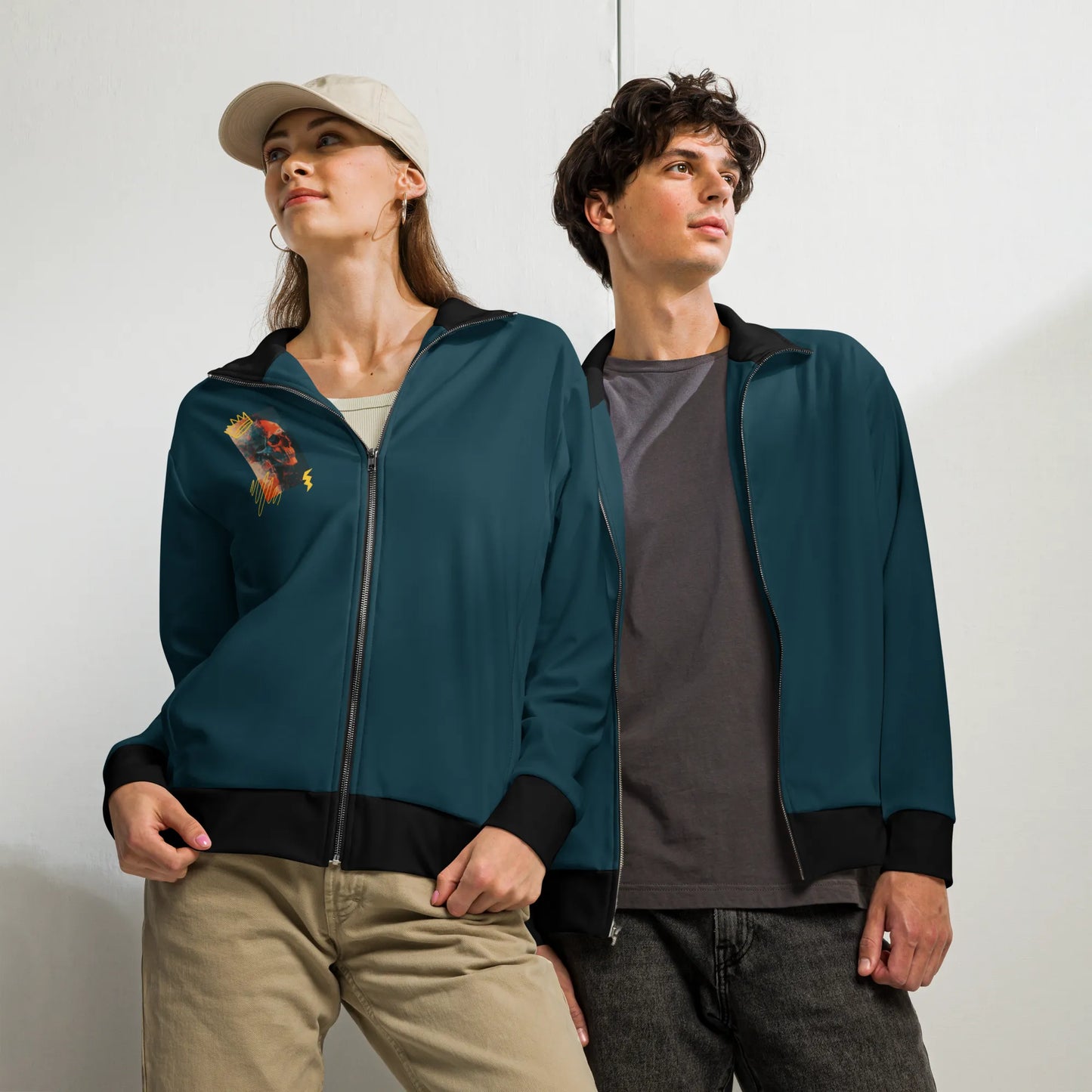 Print 'Skull Burn' Track Jacket MILTTI
