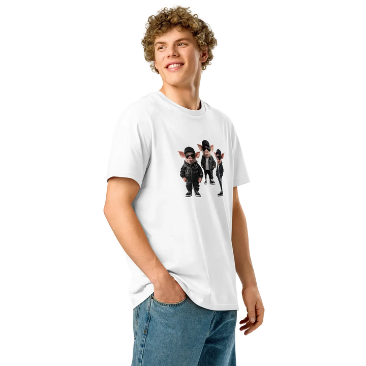 Print 'Bacon Boys' Organic Ribbed Neck T-shirt MILTTI