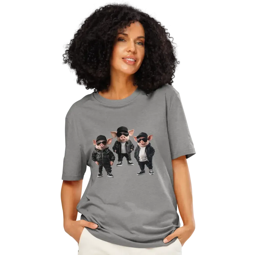 Print 'Bacon Boys' Organic Ribbed Neck T-shirt MILTTI