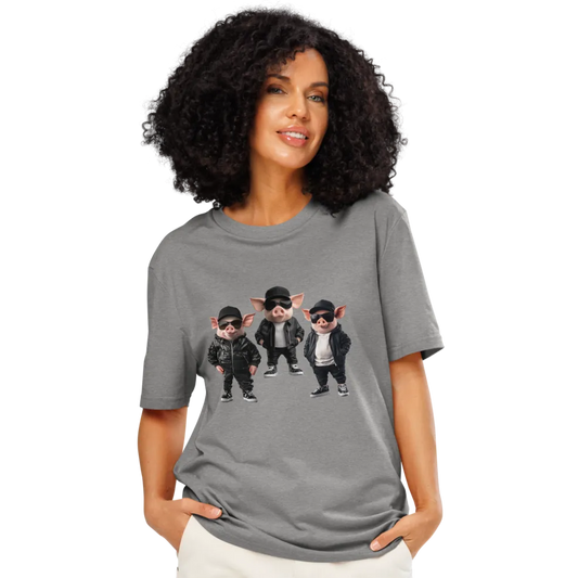Print 'Bacon Boys' Organic Ribbed Neck T-shirt MILTTI