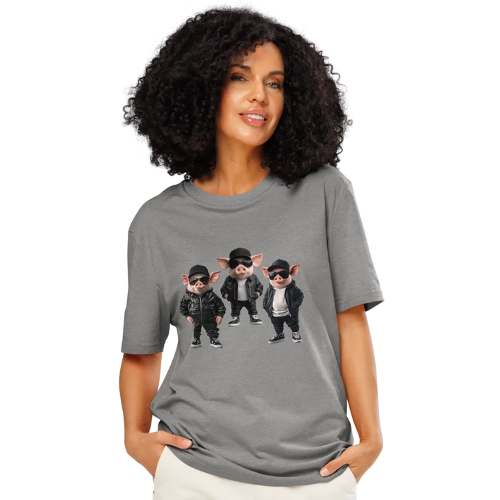 Print 'Bacon Boys' Organic Ribbed Neck T-shirt MILTTI