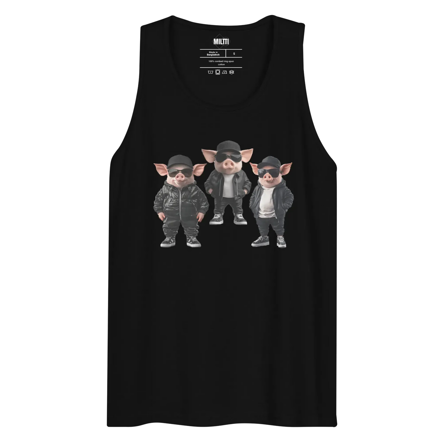 Print 'Bacon Boys' Premium Tank Top Black MILTTI