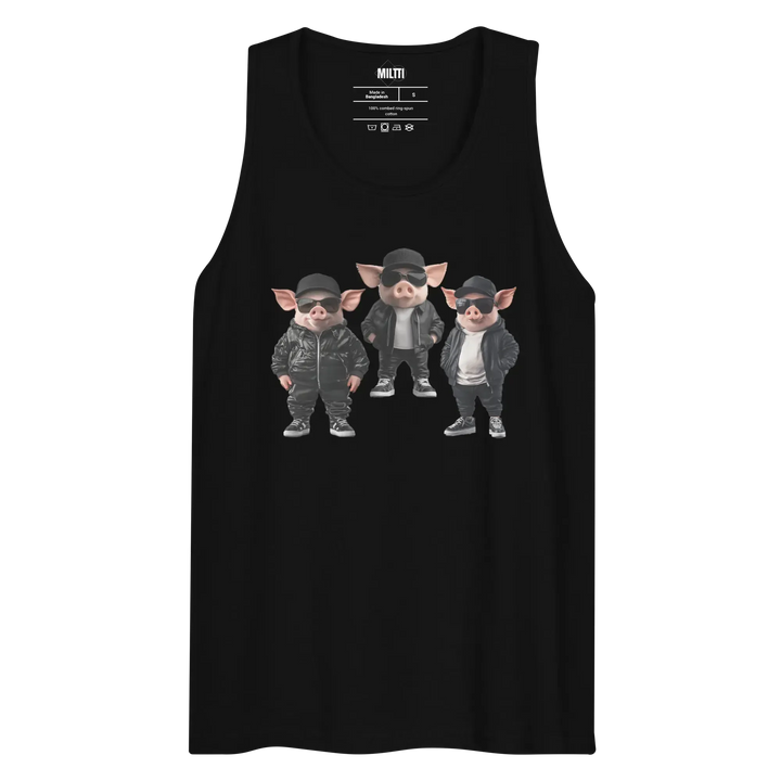 Print 'Bacon Boys' Premium Tank Top Black MILTTI