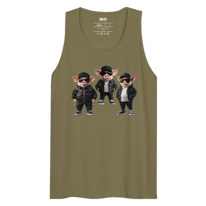 Print 'Bacon Boys' Premium Tank Top Military Green MILTTI