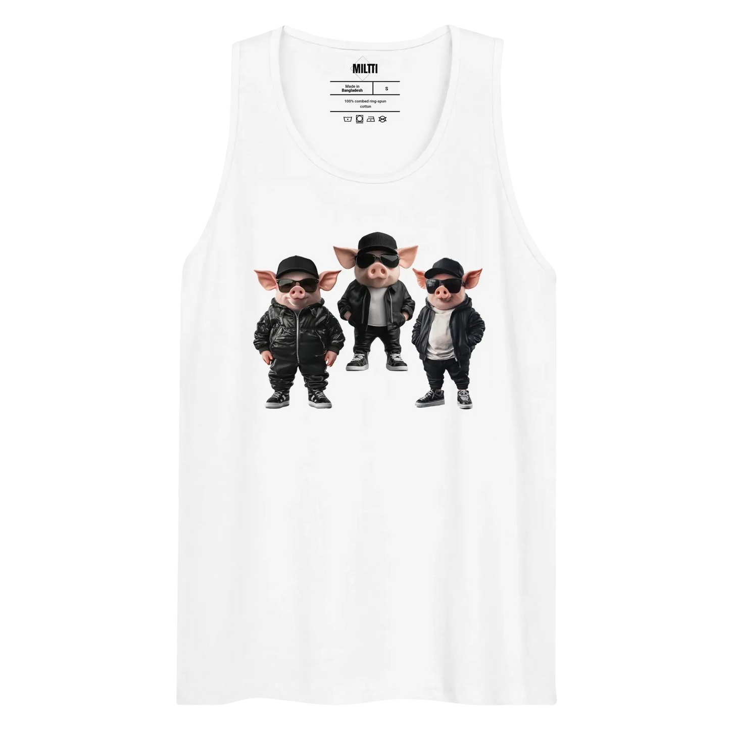 Print 'Bacon Boys' Premium Tank Top White MILTTI