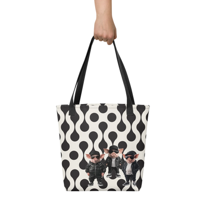 Print 'Bacon Boys' Tote bag Black MILTTI