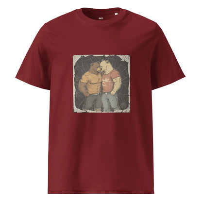 Print 'Bears' Organic Cotton T-shirt Burgundy MILTTI