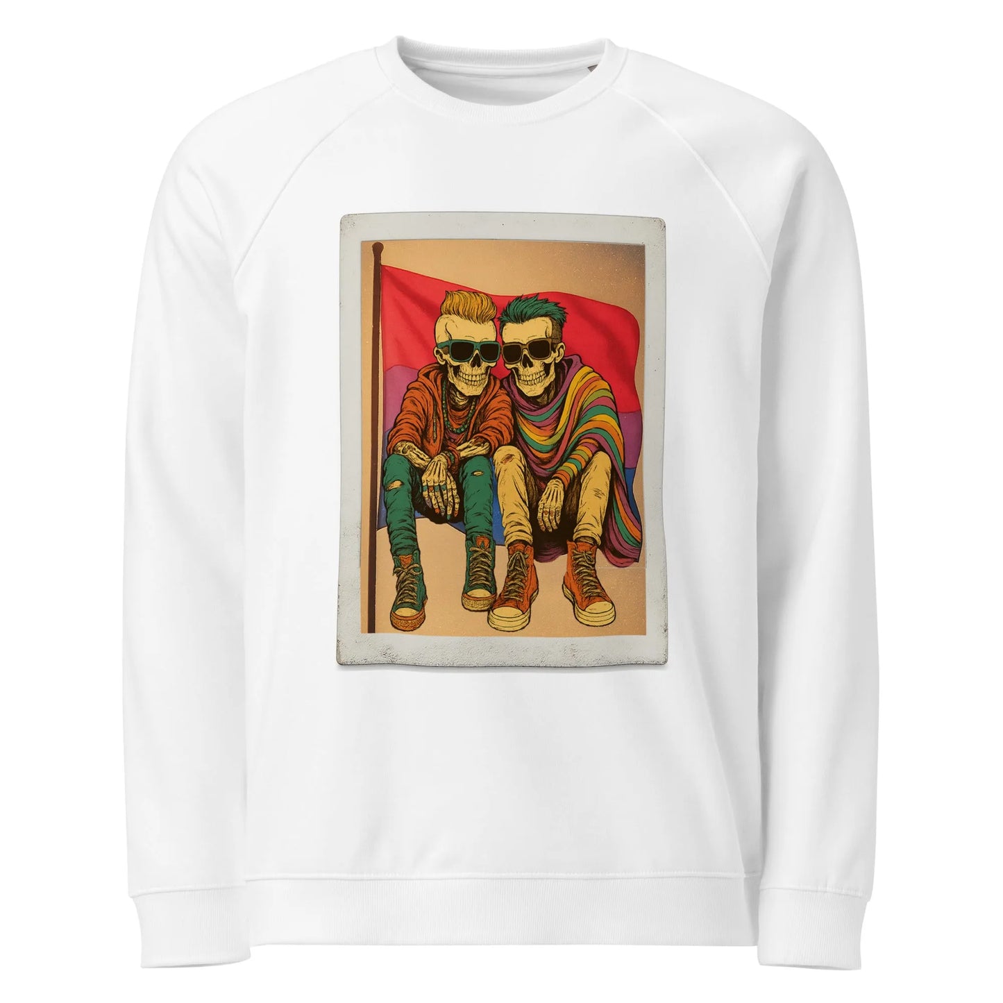 Print 'Bi to the Bone' Organic Sweatshirt White MILTTI