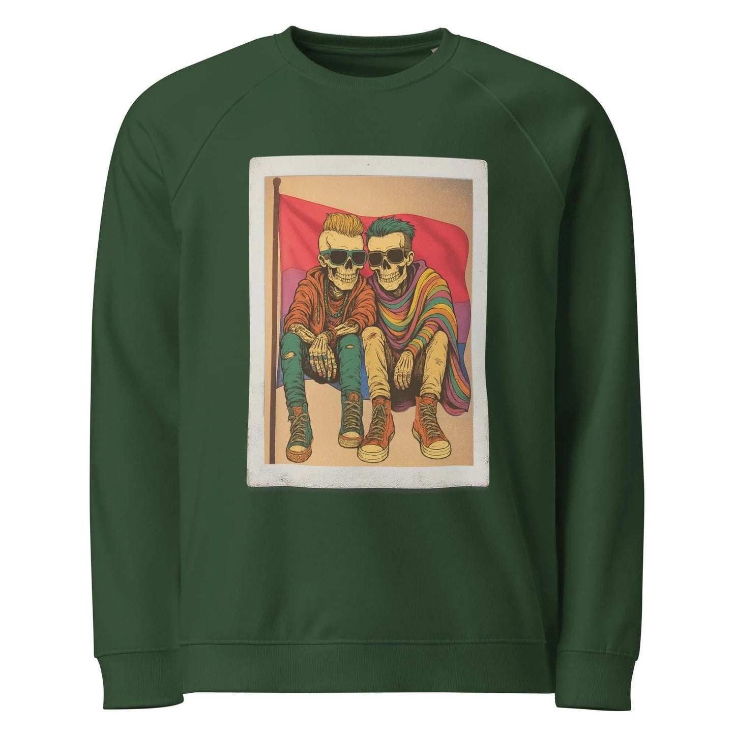 Print 'Bi to the Bone' Organic Sweatshirt Bottle green MILTTI