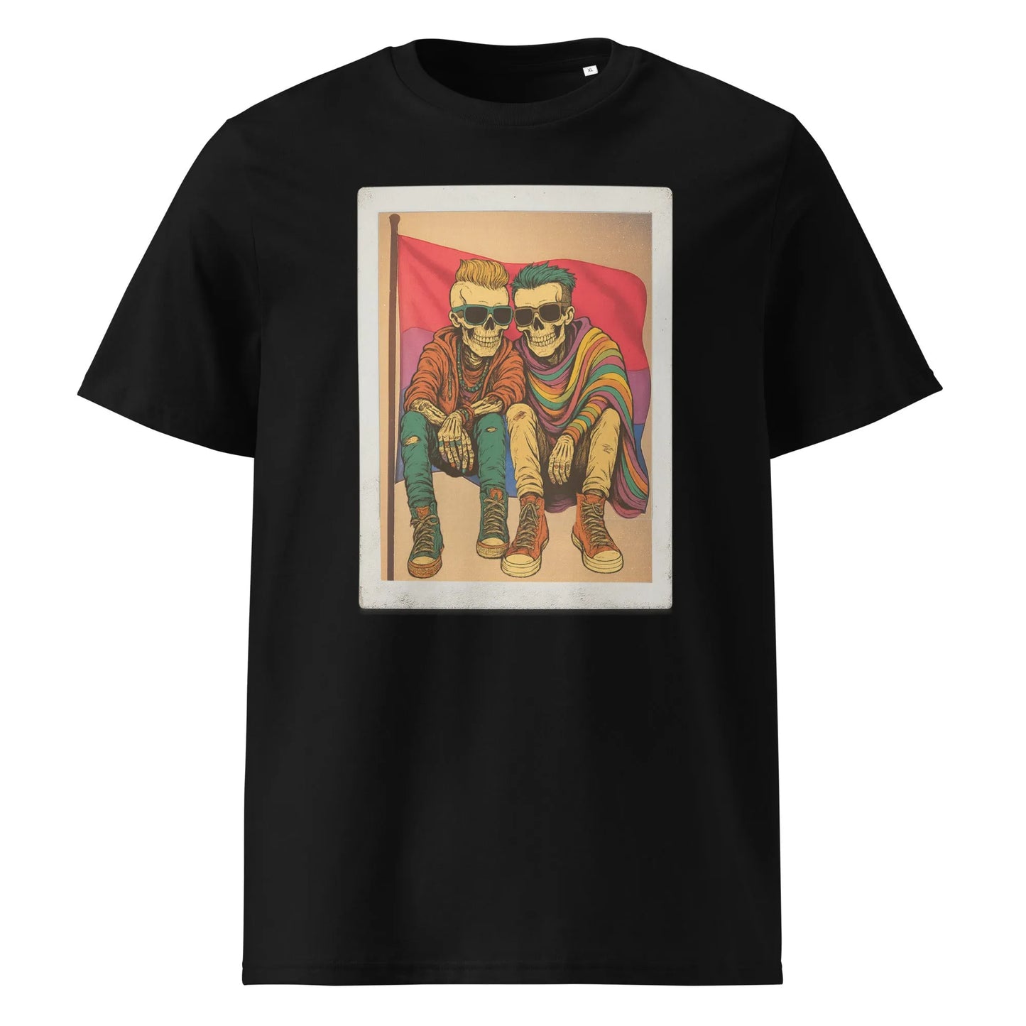 Print 'Bi to the Bone' Organic T-shirt Black MILTTI