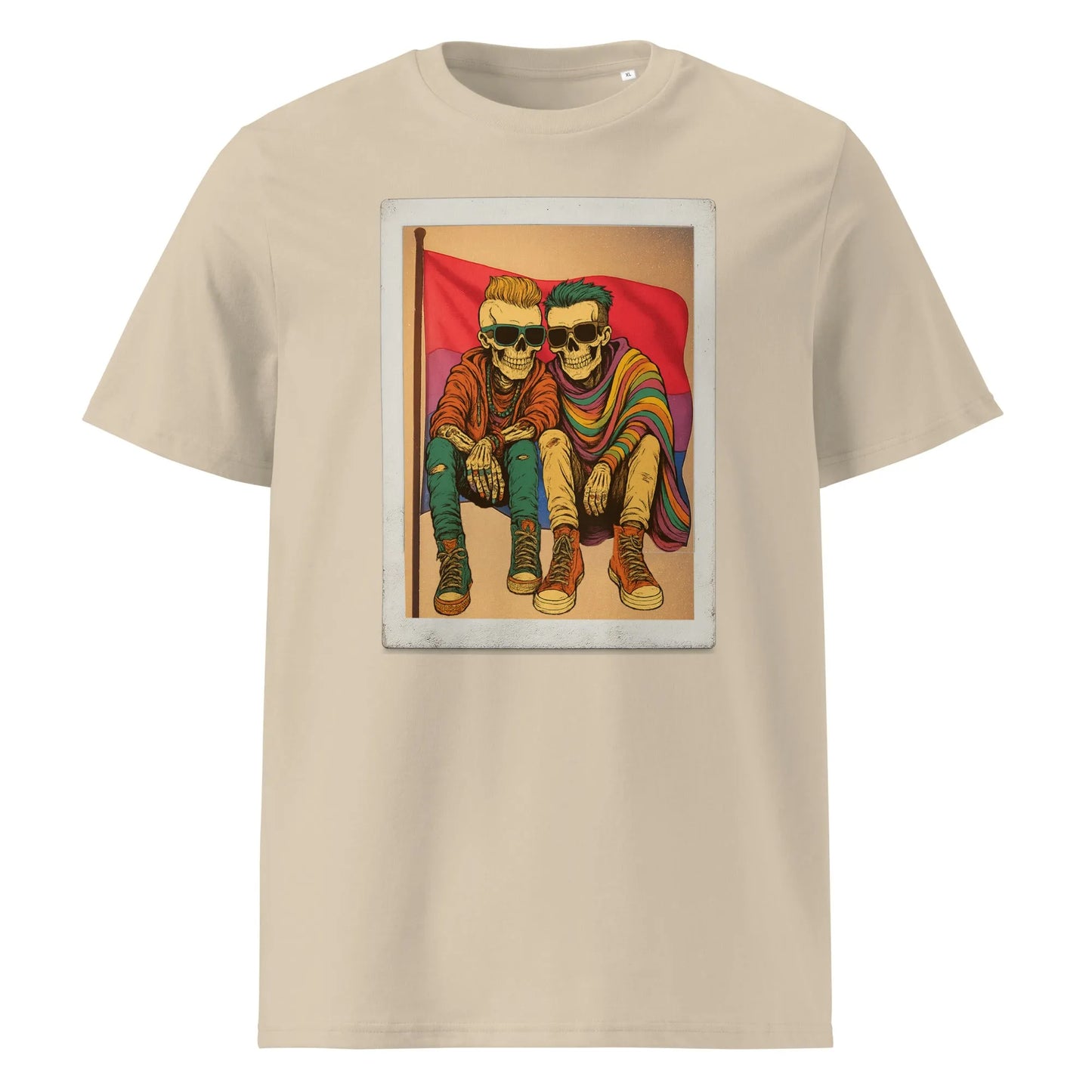 Print 'Bi to the Bone' Organic T-shirt Desert Dust MILTTI