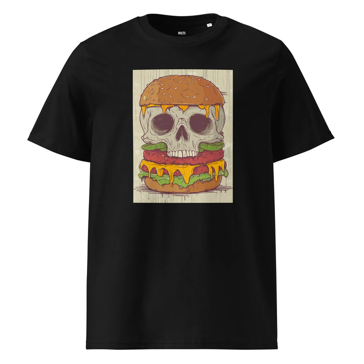 Print 'Last Bite' Organic Ribbed Neck T-shirt Black MILTTI