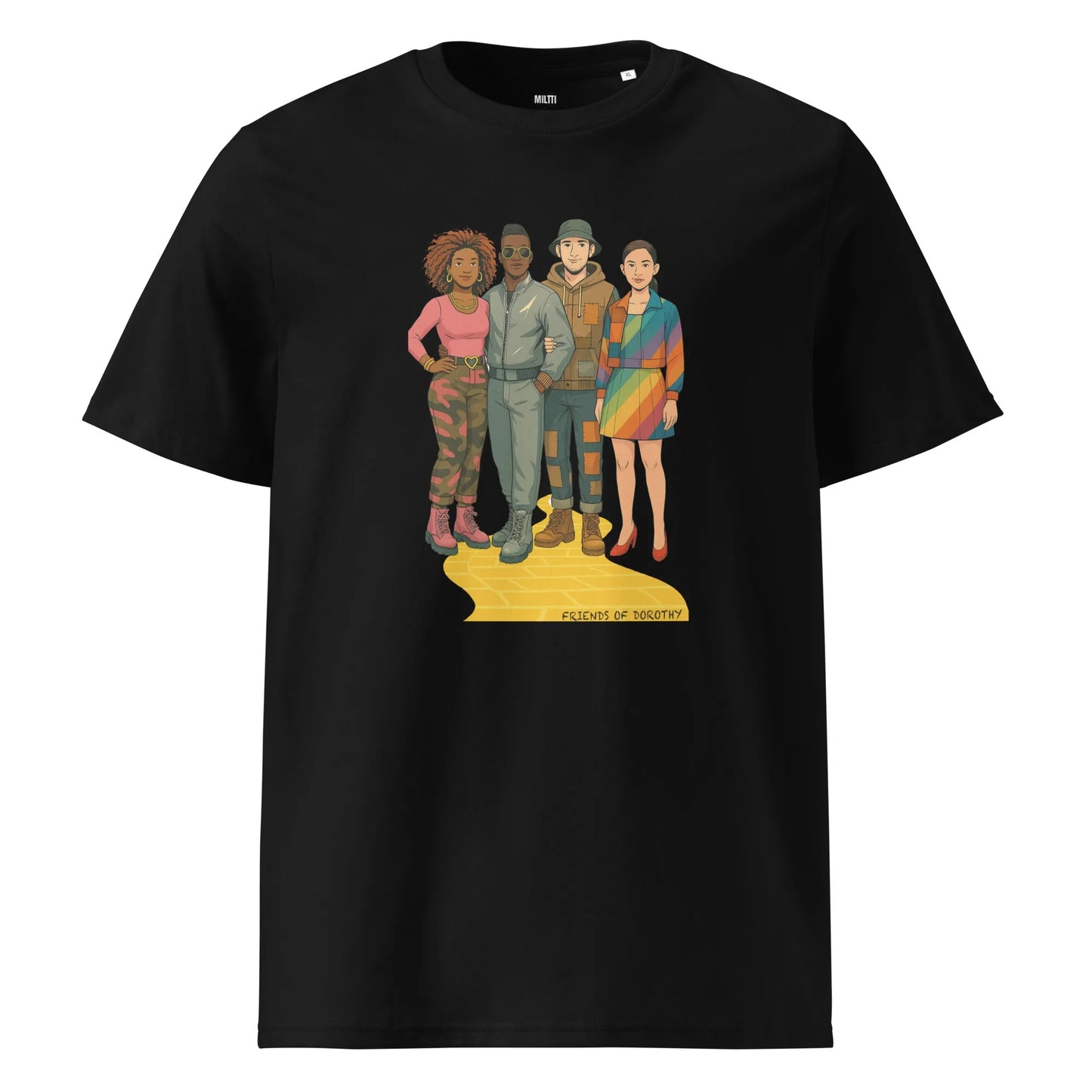 Print 'Friends of Dorothy' Organic T-shirt Black MILTTI