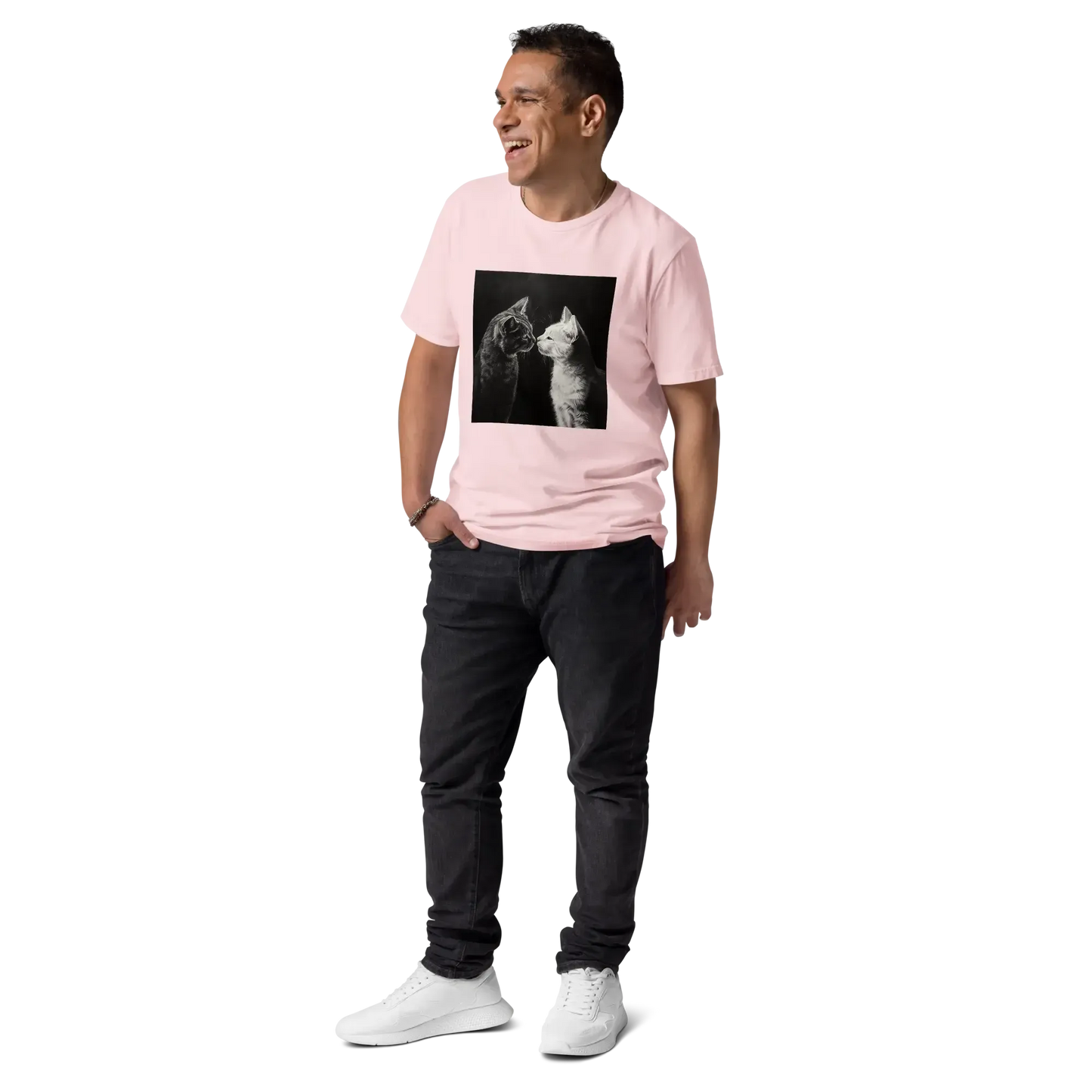 Print 'Cat Couple B&W' Organic Cotton T-shirt MILTTI