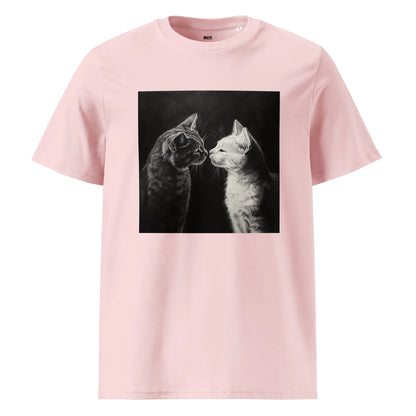 Print 'Cat Couple B&W' Organic Cotton T-shirt Cotton Pink MILTTI