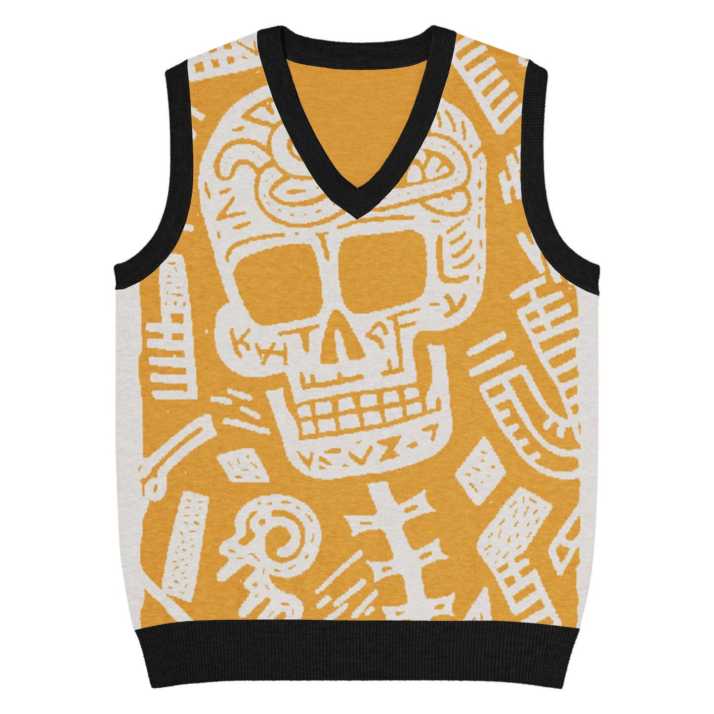 Print 'Chalk About' Knit V-neck Vest S MILTTI