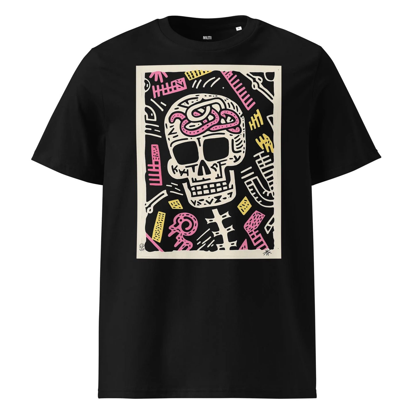 Print 'Chalk About' Organic T-shirt Black MILTTI
